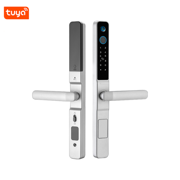 Smart Lock For Sliding Glass Door With Tuya Wifi Silver digital door lock, smart locker with screen, door lock with wifi connect tuya smart locks